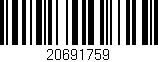 Código de barras (EAN, GTIN, SKU, ISBN): '20691759'