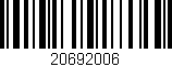 Código de barras (EAN, GTIN, SKU, ISBN): '20692006'