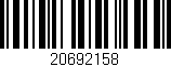 Código de barras (EAN, GTIN, SKU, ISBN): '20692158'