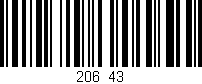 Código de barras (EAN, GTIN, SKU, ISBN): '206/43'