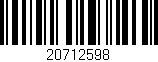 Código de barras (EAN, GTIN, SKU, ISBN): '20712598'
