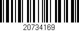 Código de barras (EAN, GTIN, SKU, ISBN): '20734169'