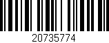 Código de barras (EAN, GTIN, SKU, ISBN): '20735774'
