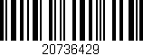 Código de barras (EAN, GTIN, SKU, ISBN): '20736429'