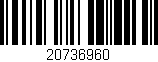 Código de barras (EAN, GTIN, SKU, ISBN): '20736960'