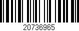 Código de barras (EAN, GTIN, SKU, ISBN): '20736965'