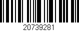 Código de barras (EAN, GTIN, SKU, ISBN): '20739281'