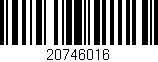 Código de barras (EAN, GTIN, SKU, ISBN): '20746016'