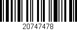 Código de barras (EAN, GTIN, SKU, ISBN): '20747478'