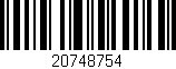Código de barras (EAN, GTIN, SKU, ISBN): '20748754'