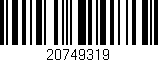 Código de barras (EAN, GTIN, SKU, ISBN): '20749319'