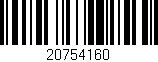 Código de barras (EAN, GTIN, SKU, ISBN): '20754160'
