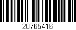 Código de barras (EAN, GTIN, SKU, ISBN): '20765416'