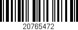 Código de barras (EAN, GTIN, SKU, ISBN): '20765472'