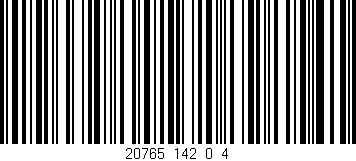 Código de barras (EAN, GTIN, SKU, ISBN): '20765_142_0_4'