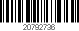 Código de barras (EAN, GTIN, SKU, ISBN): '20792736'