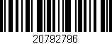 Código de barras (EAN, GTIN, SKU, ISBN): '20792796'