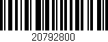 Código de barras (EAN, GTIN, SKU, ISBN): '20792800'