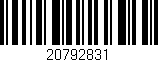 Código de barras (EAN, GTIN, SKU, ISBN): '20792831'