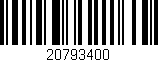 Código de barras (EAN, GTIN, SKU, ISBN): '20793400'