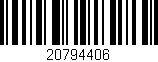 Código de barras (EAN, GTIN, SKU, ISBN): '20794406'