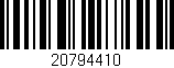 Código de barras (EAN, GTIN, SKU, ISBN): '20794410'