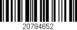 Código de barras (EAN, GTIN, SKU, ISBN): '20794652'