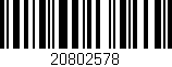 Código de barras (EAN, GTIN, SKU, ISBN): '20802578'