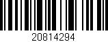 Código de barras (EAN, GTIN, SKU, ISBN): '20814294'