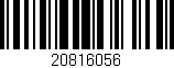 Código de barras (EAN, GTIN, SKU, ISBN): '20816056'