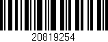 Código de barras (EAN, GTIN, SKU, ISBN): '20819254'