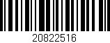 Código de barras (EAN, GTIN, SKU, ISBN): '20822516'