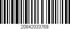 Código de barras (EAN, GTIN, SKU, ISBN): '20842033769'