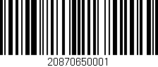 Código de barras (EAN, GTIN, SKU, ISBN): '20870650001'