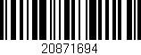 Código de barras (EAN, GTIN, SKU, ISBN): '20871694'