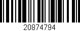 Código de barras (EAN, GTIN, SKU, ISBN): '20874794'
