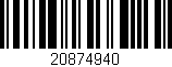 Código de barras (EAN, GTIN, SKU, ISBN): '20874940'