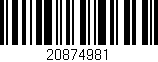 Código de barras (EAN, GTIN, SKU, ISBN): '20874981'
