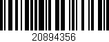 Código de barras (EAN, GTIN, SKU, ISBN): '20894356'