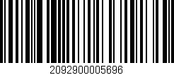 Código de barras (EAN, GTIN, SKU, ISBN): '2092900005696'