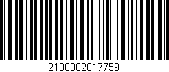 Código de barras (EAN, GTIN, SKU, ISBN): '2100002017759'