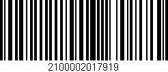Código de barras (EAN, GTIN, SKU, ISBN): '2100002017919'