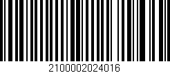 Código de barras (EAN, GTIN, SKU, ISBN): '2100002024016'