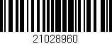 Código de barras (EAN, GTIN, SKU, ISBN): '21028960'