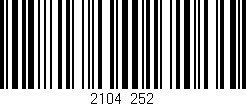 Código de barras (EAN, GTIN, SKU, ISBN): '2104/252'