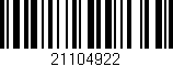 Código de barras (EAN, GTIN, SKU, ISBN): '21104922'