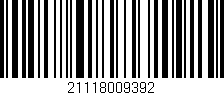 Código de barras (EAN, GTIN, SKU, ISBN): '21118009392'