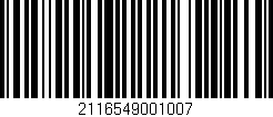 Código de barras (EAN, GTIN, SKU, ISBN): '2116549001007'