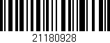 Código de barras (EAN, GTIN, SKU, ISBN): '21180928'