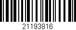 Código de barras (EAN, GTIN, SKU, ISBN): '21193816'